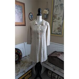2000s Betsey Johnson White Label Cable Knit Wool Blend Sweater